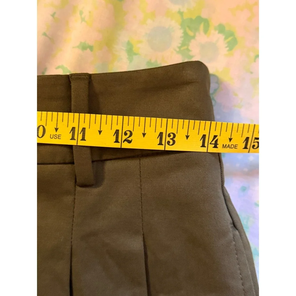 Banana Republic | 2024 Cruz Pleated Wide-Leg Chino 4P Olive Green High Rise Pant